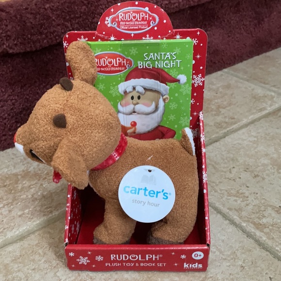 Classic Rudolph the Red-Nosed Reindeer Plush Toy Santa’s Big Night Book Gift Set - Picture 2 of 12